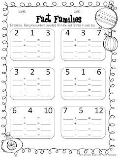 Second Grade Fact Family Worksheets 2nd Grade