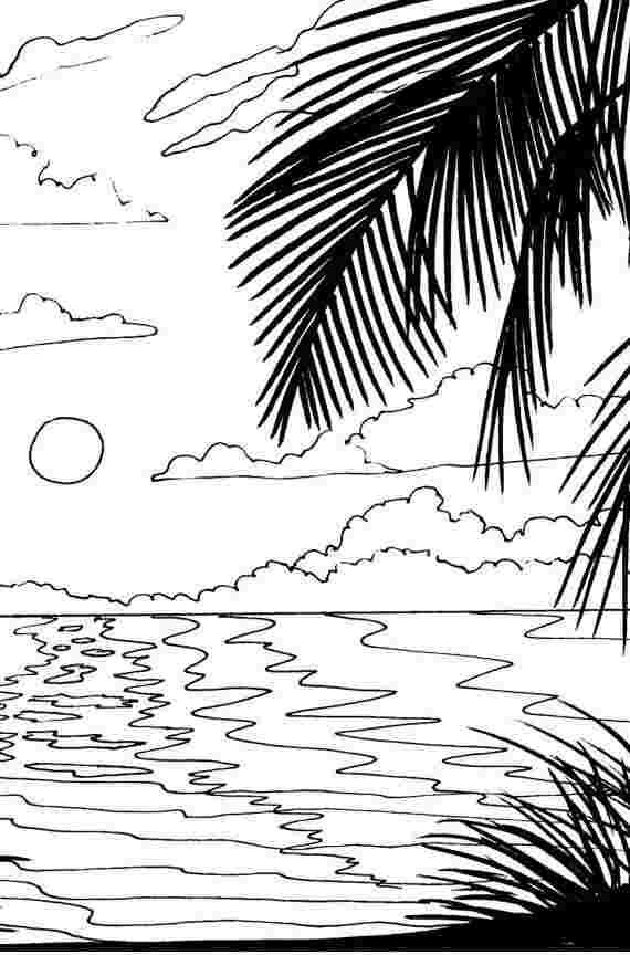 Sunset Coloring Pages For Kids