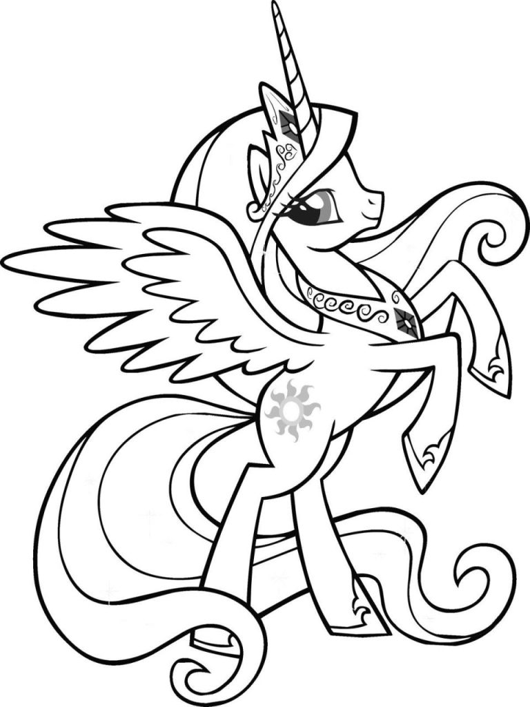 Unicorn Rainbow Coloring Pages Free