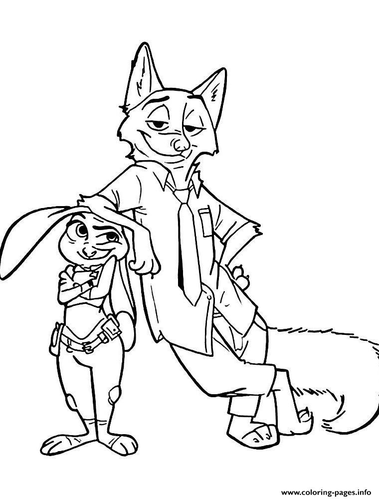 Easy Zootopia Coloring Pages