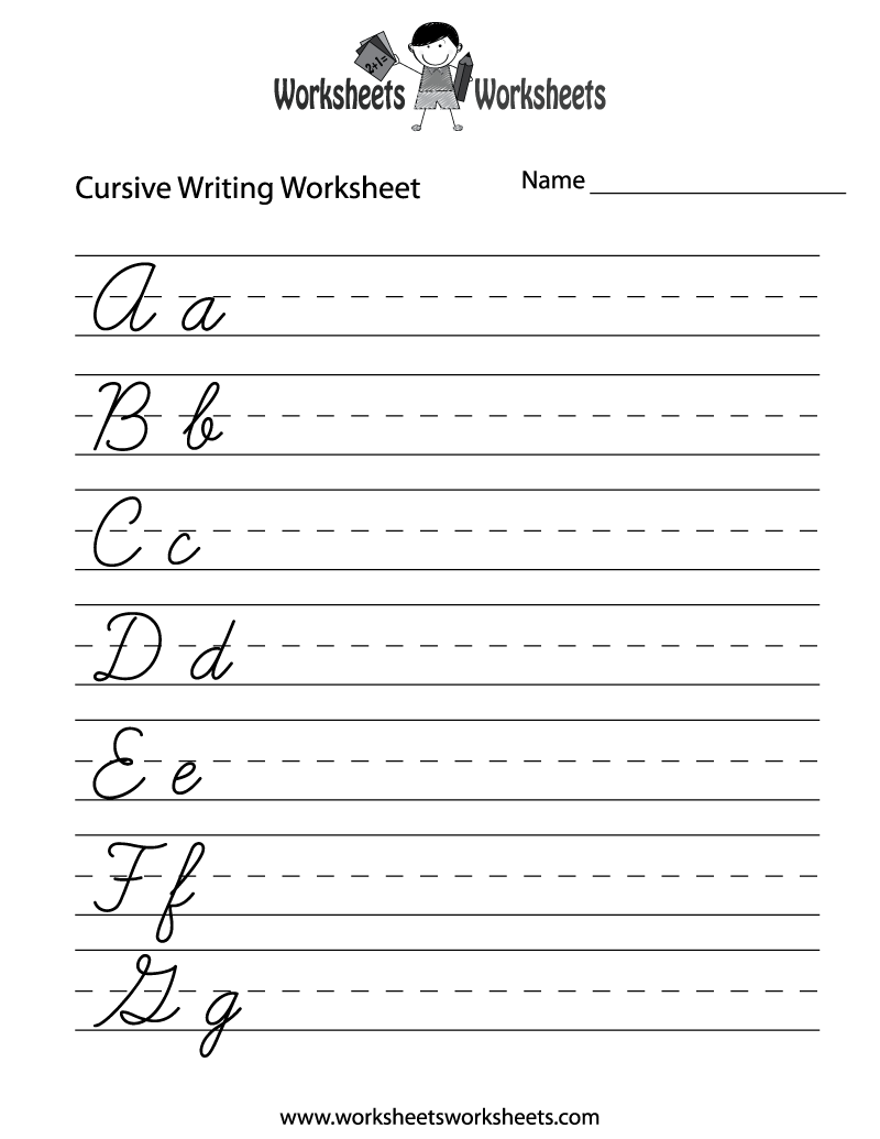Cursive Writing Practice Sheets A-z To Print