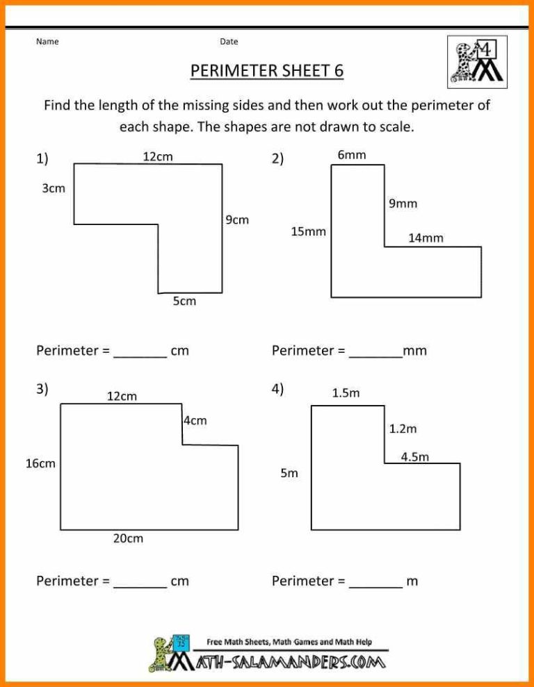 Free Area And Perimeter Worksheets