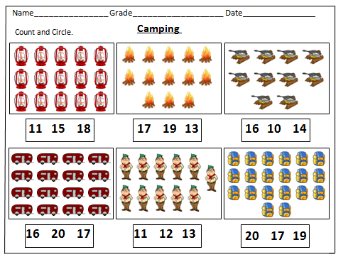 Counting Worksheets 1-20 Free