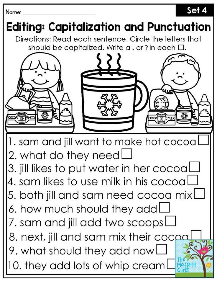 Capitalization And Punctuation Worksheets Kindergarten