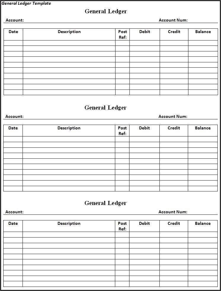 Accounting Worksheet General Journal Template