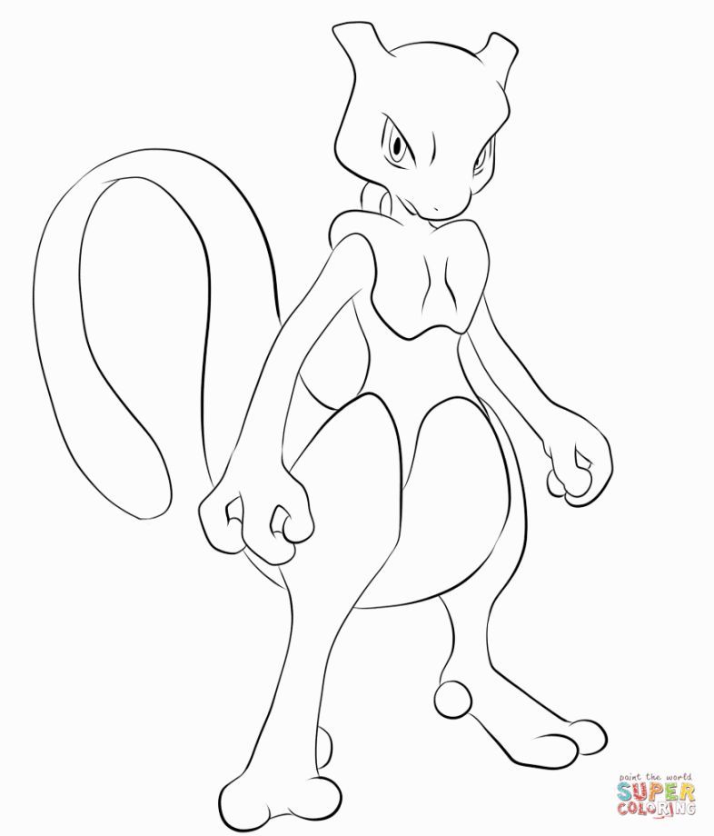 Mewtwo Pokemon Go Coloring Pages