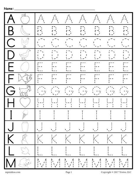Traceable Free Alphabet Tracing Sheet