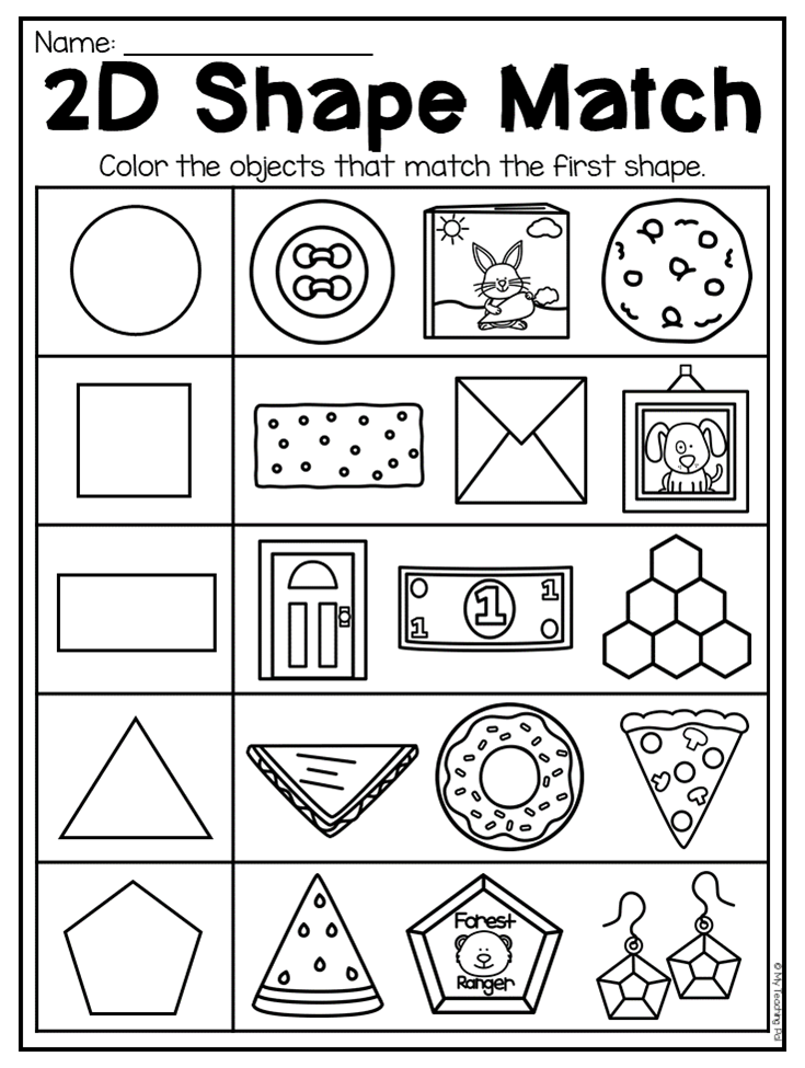 2d And 3d Shapes Worksheet Kindergarten
