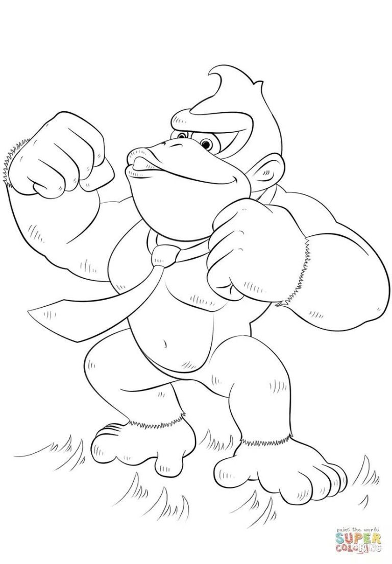 Diddy Kong Donkey Kong Coloring Pages