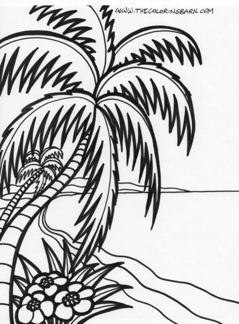 Realistic Palm Tree Coloring Pages