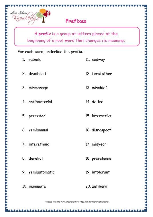 Prefixes And Suffixes Worksheets For Grade 4 Pdf