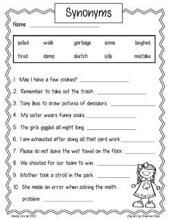 1st Grade Synonyms Worksheet