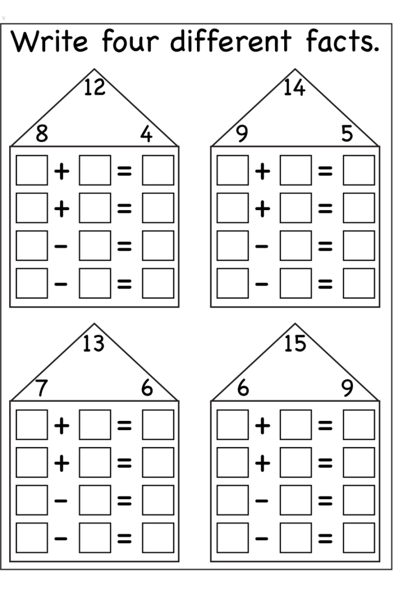Blank Multiplication Fact Family Worksheets