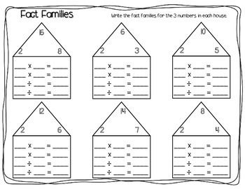 Third Grade Fact Family Worksheets Multiplication And Division Pdf