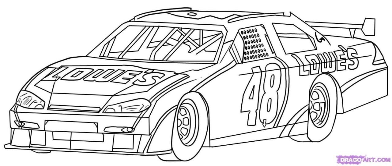 Blank Nascar Coloring Pages