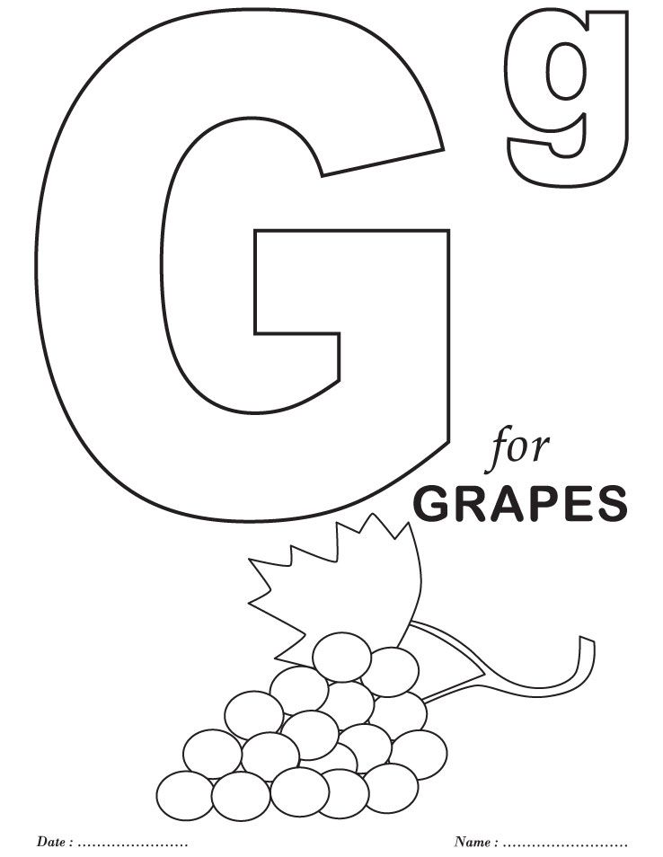 Letter G Coloring Pages For Kids