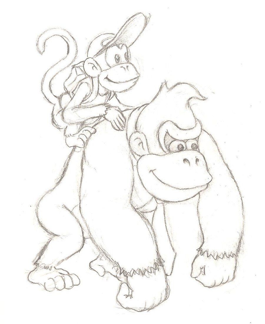 Dixie Kong Donkey Kong Coloring Pages