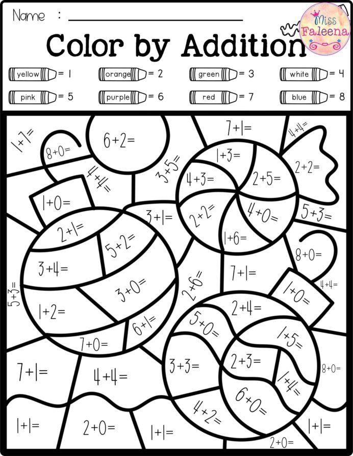 Hidden Picture Math Addition Worksheets Printable