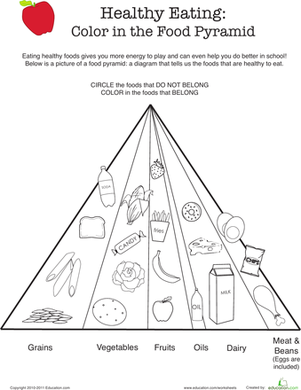 Food Pyramid Worksheets For Kids