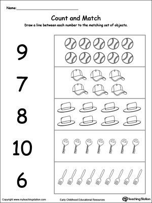 Counting Worksheets For Kindergarten 1-10