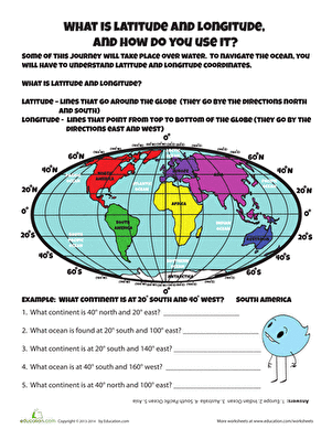 Printable Latitude And Longitude Worksheets For 6th Grade