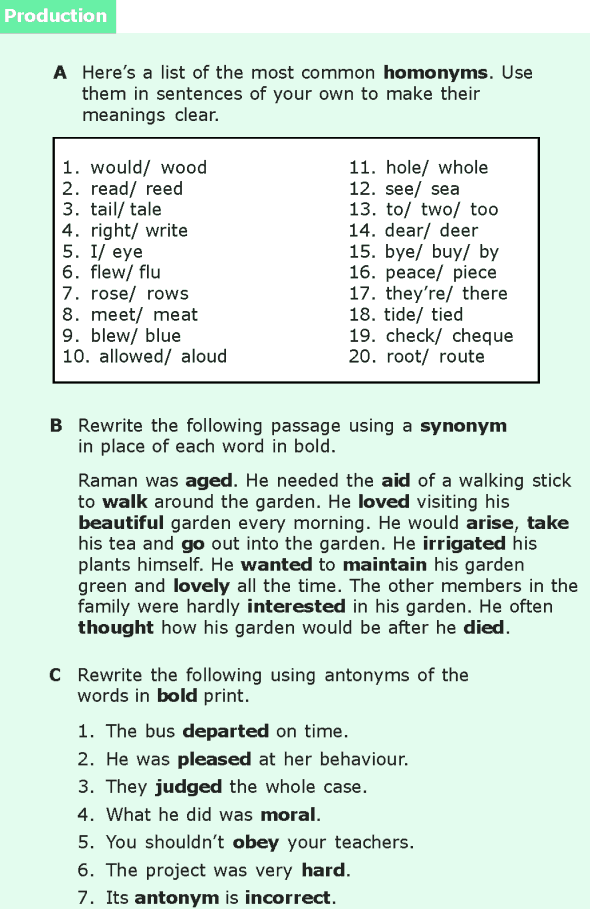 6th Grade Synonyms Worksheet With Answers