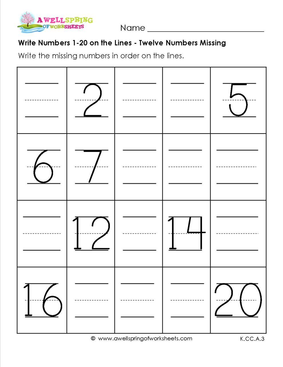 Tracing Free Printable Math Worksheets For Kindergarten