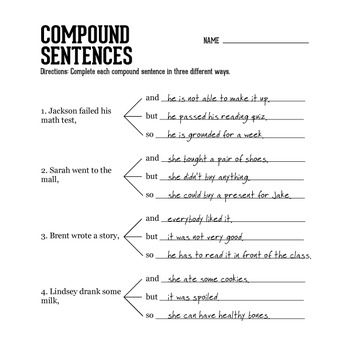 Complex Sentences #1 Worksheet Answers