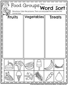 Food Groups Worksheets For Grade 1