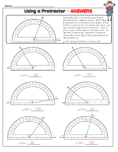 Measuring Angles With A Protractor Worksheet Free