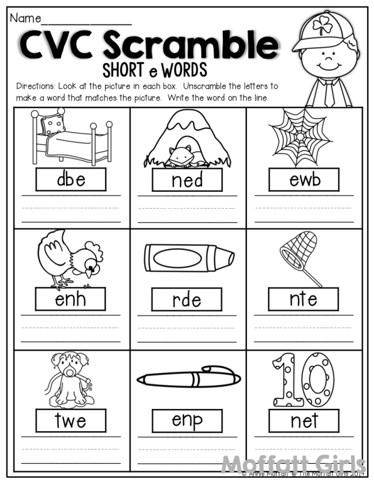1st Grade Cvc Words Worksheets