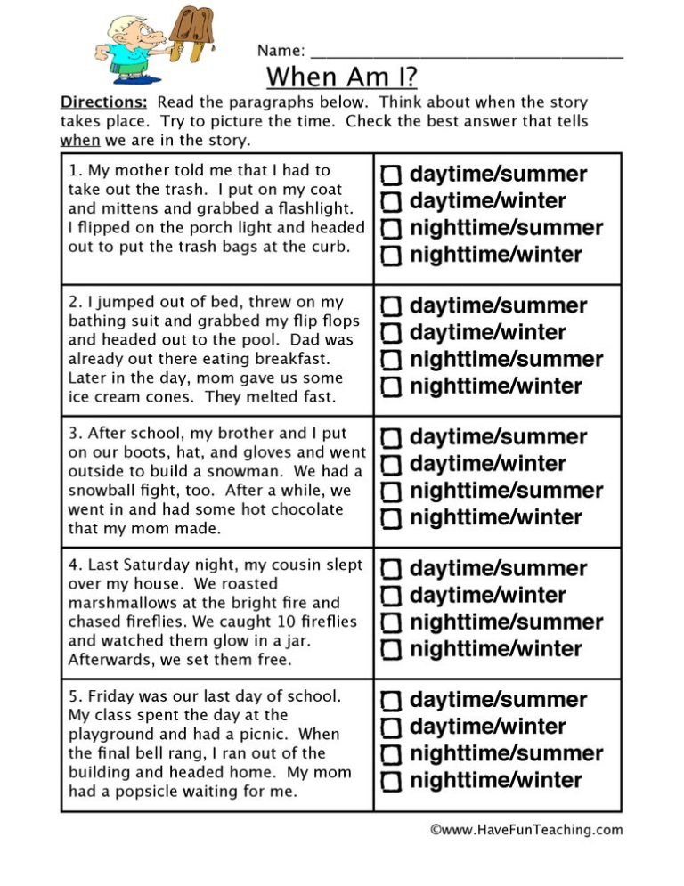 6th Grade Inference Worksheets Pdf