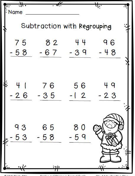 Free Printable Math Worksheets Subtraction With Regrouping