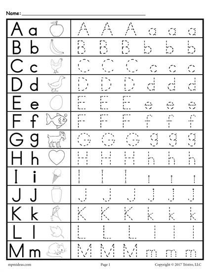 Printable Printable Kindergarten Homework Letter Tracing Worksheets Pdf