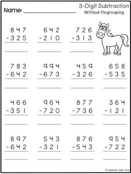 3 Digit Subtraction With Regrouping Worksheets With Answers