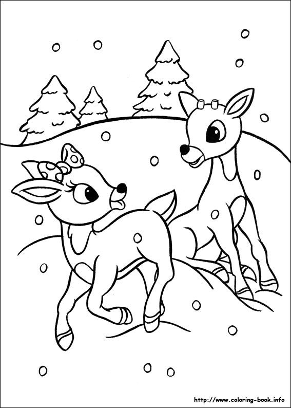 Santa Rudolph The Red Nosed Reindeer Coloring Pages