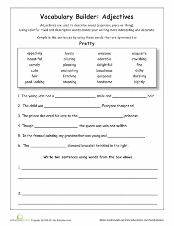 Printable 4th Grade Vocabulary Worksheets