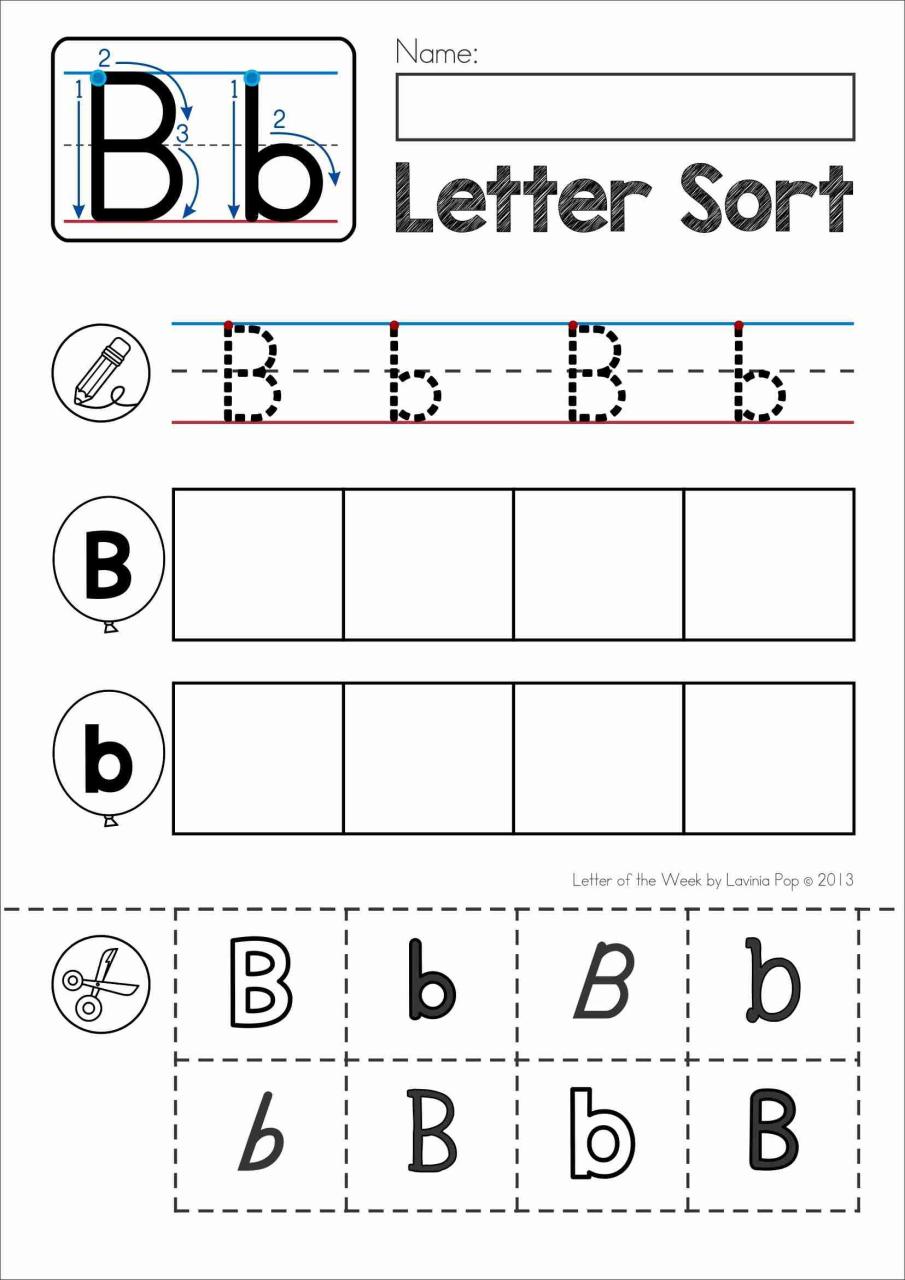 Free Printable Letter B Worksheets For Kindergarten