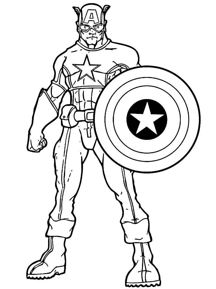 Captain America Coloring Pages Free