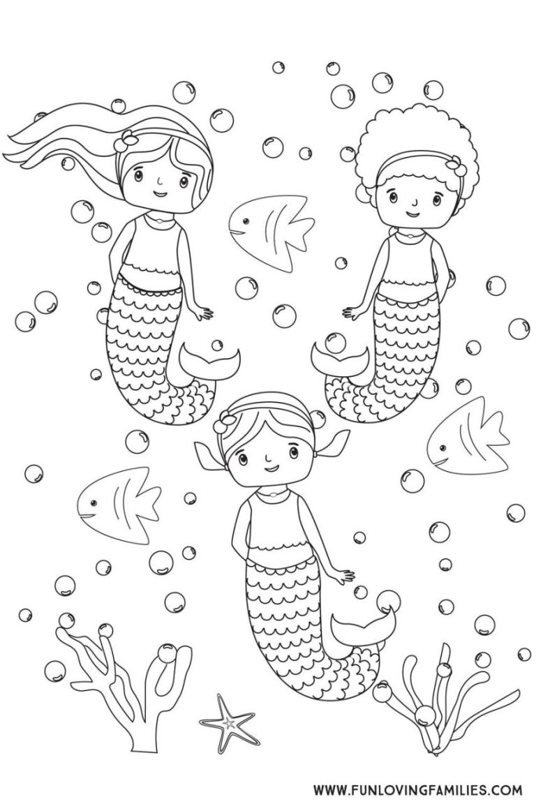 Cute Mermaid Coloring Pages For Girls