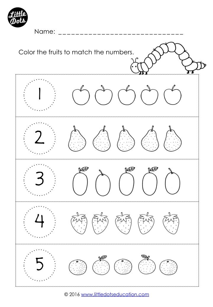 Free Counting Worksheets For Preschool