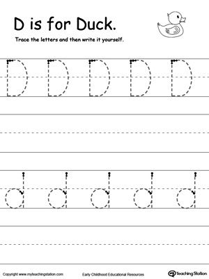 Tracing Letter D Worksheets For Preschool