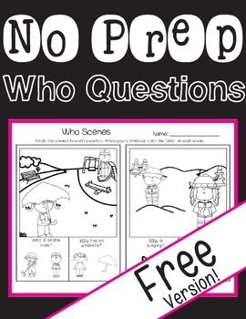 Speech Therapy Free Printable Wh Questions Worksheets