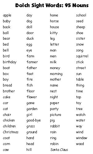 1st Grade Sight Words Printable Free