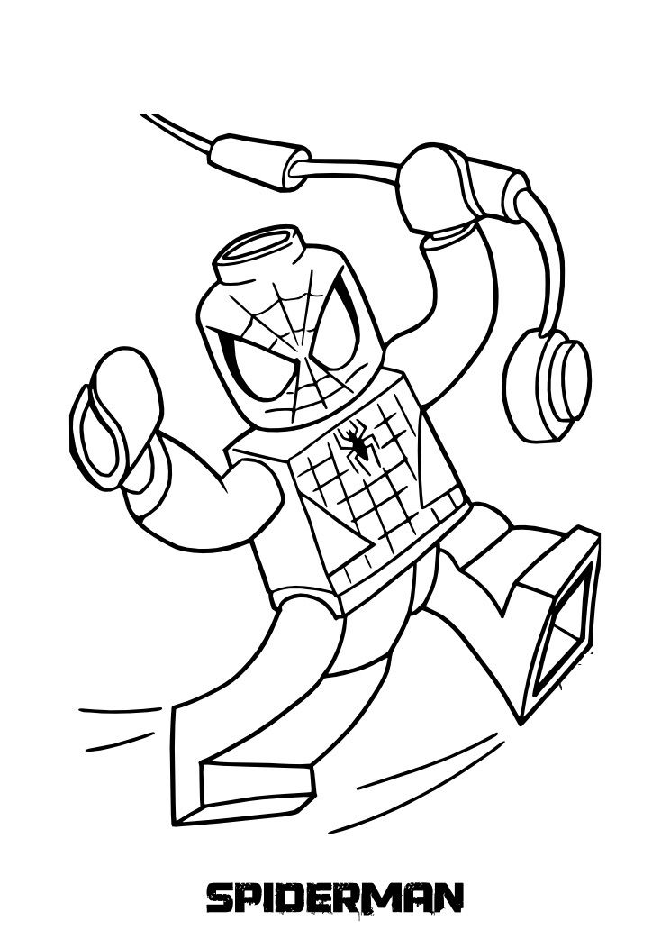 Easy Lego Superhero Coloring Pages