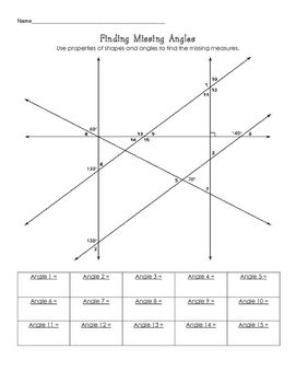 7th Grade Finding Missing Angles Worksheet Answers