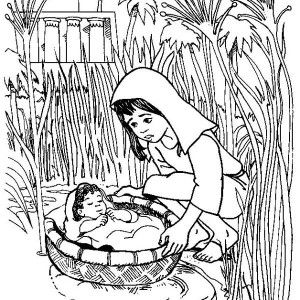 Baby Moses Coloring Page Free