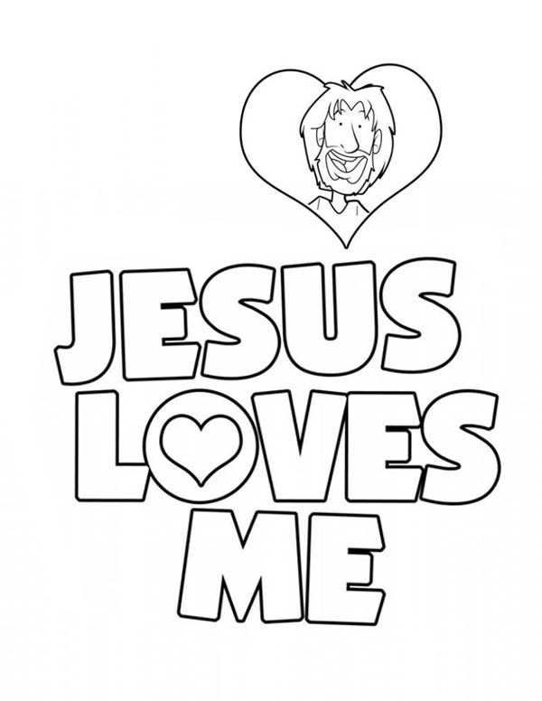 Bible Jesus Loves Me Coloring Page