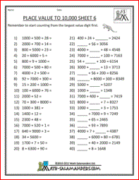Place Value Third Grade Math Worksheets For Grade 3