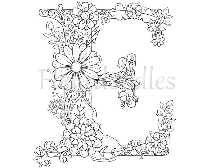 Flower Letter S Coloring Pages